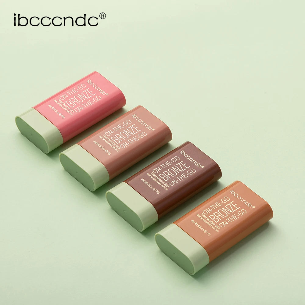Bronze Blush Stick Face Makeup Waterproof Easy Color 4 Colors Rouge Blusher Cream High Color Rendering Brightening Skin Tone Peaceful Pleasures Health and Wellness