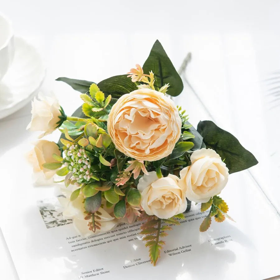 Silk Peony Hydrangea Artificial Flowers for Wedding & Home Decor