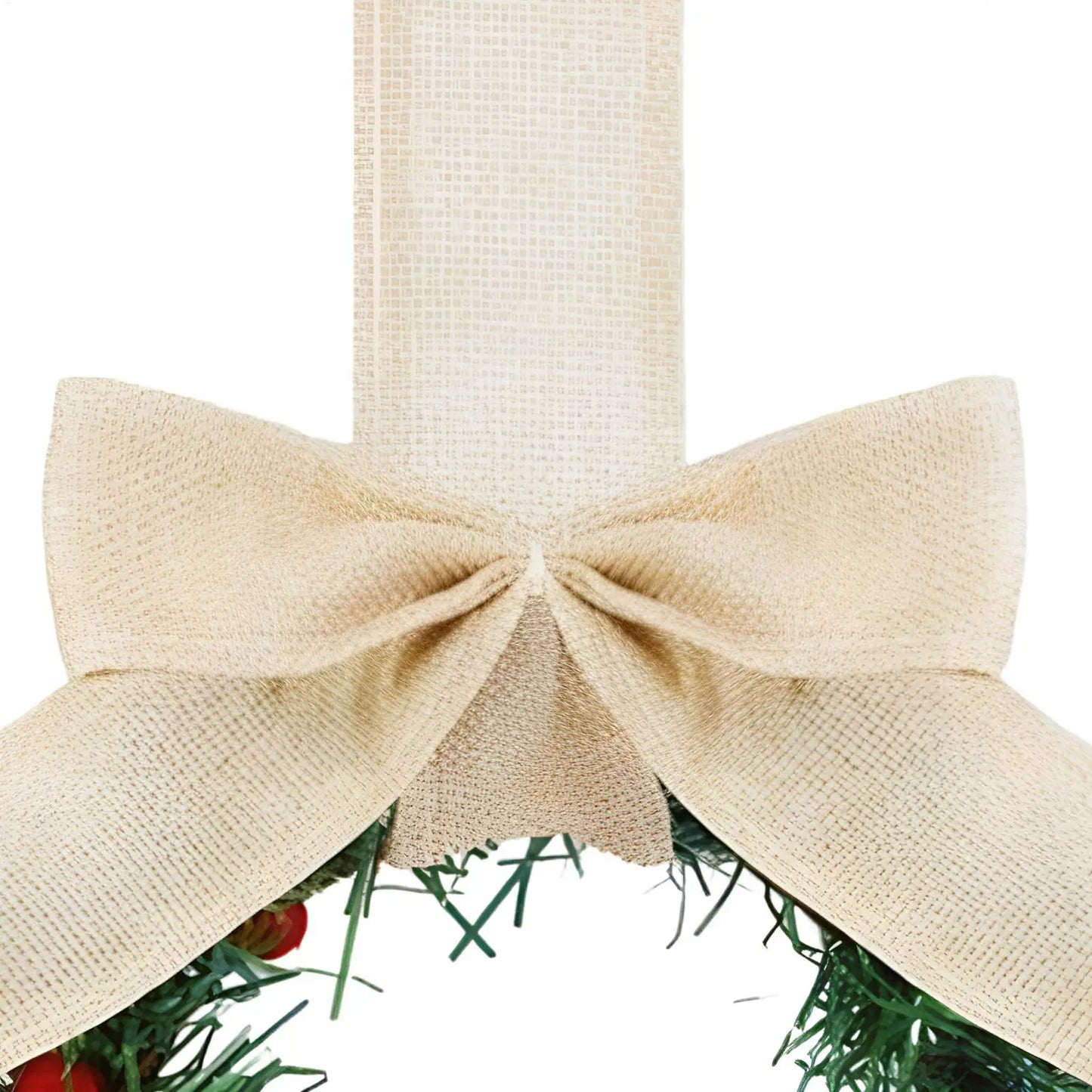 Christmas Wreath Outdoor 4-Piece Artificial Garland Christmas Red Berry Bow Tree Decorations For Indoor Outdoor Home Kitchen Peaceful Pleasures Health and Wellness