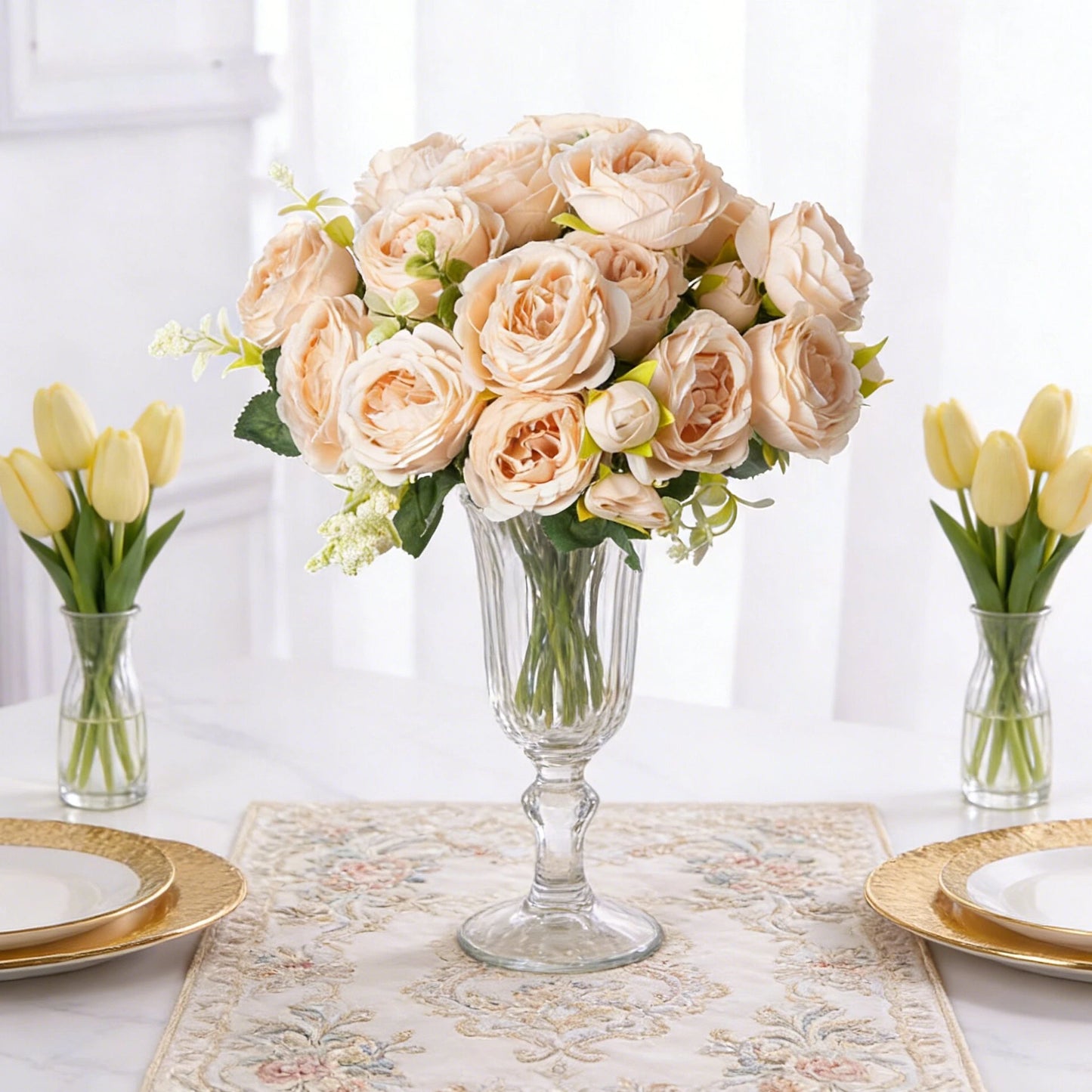 Silk Artificial Hydrangea Rose Bouquet | Wedding & Home Decor