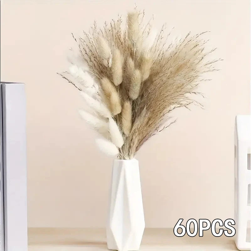 60pcs Dried Bunny Tails Grass | Boho Wedding & Home Décor