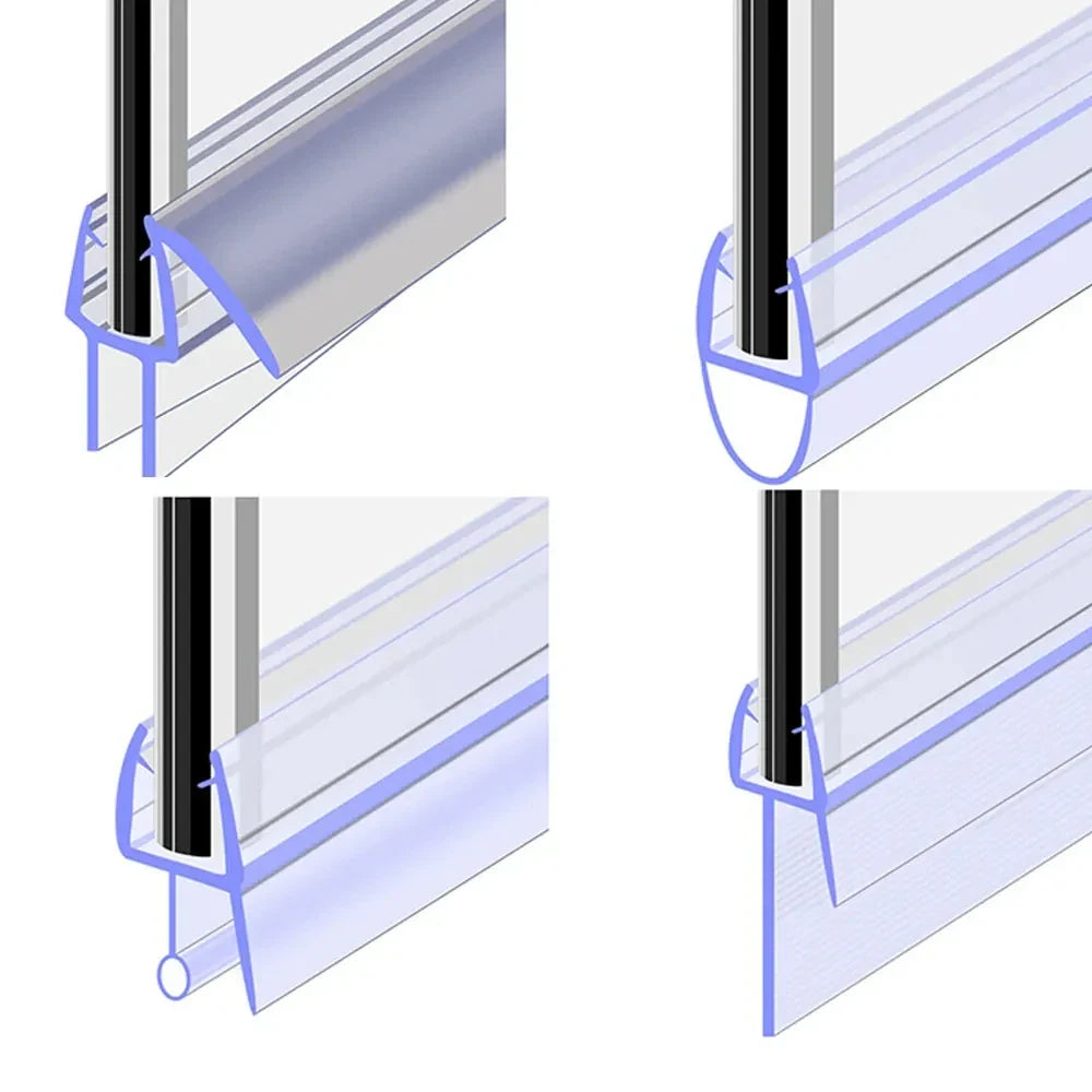PVC Shower Door Seal Strip 4–6mm Glass | Waterproof Weatherstrip
