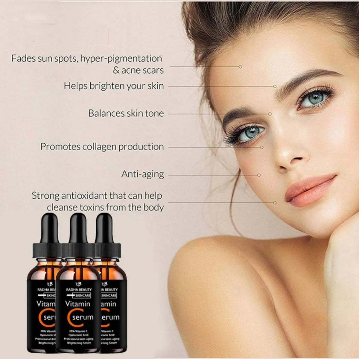 Vitamin C Face Serum – Hyaluronic Acid, Vitamin E & Botanicals