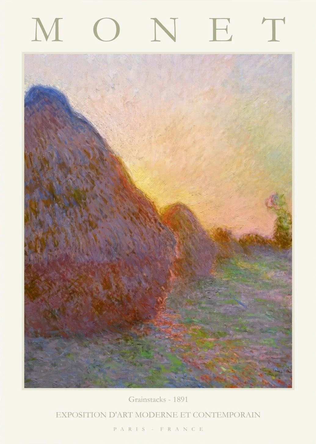 Claude Monet Abstract Landscape Canvas Wall Art | Unframed Print