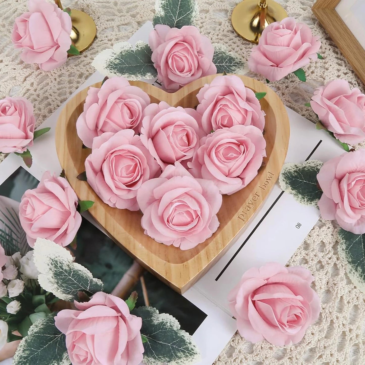 Silk Rose Artificial Flowers 5/10 Pcs – Wedding & Home Decor