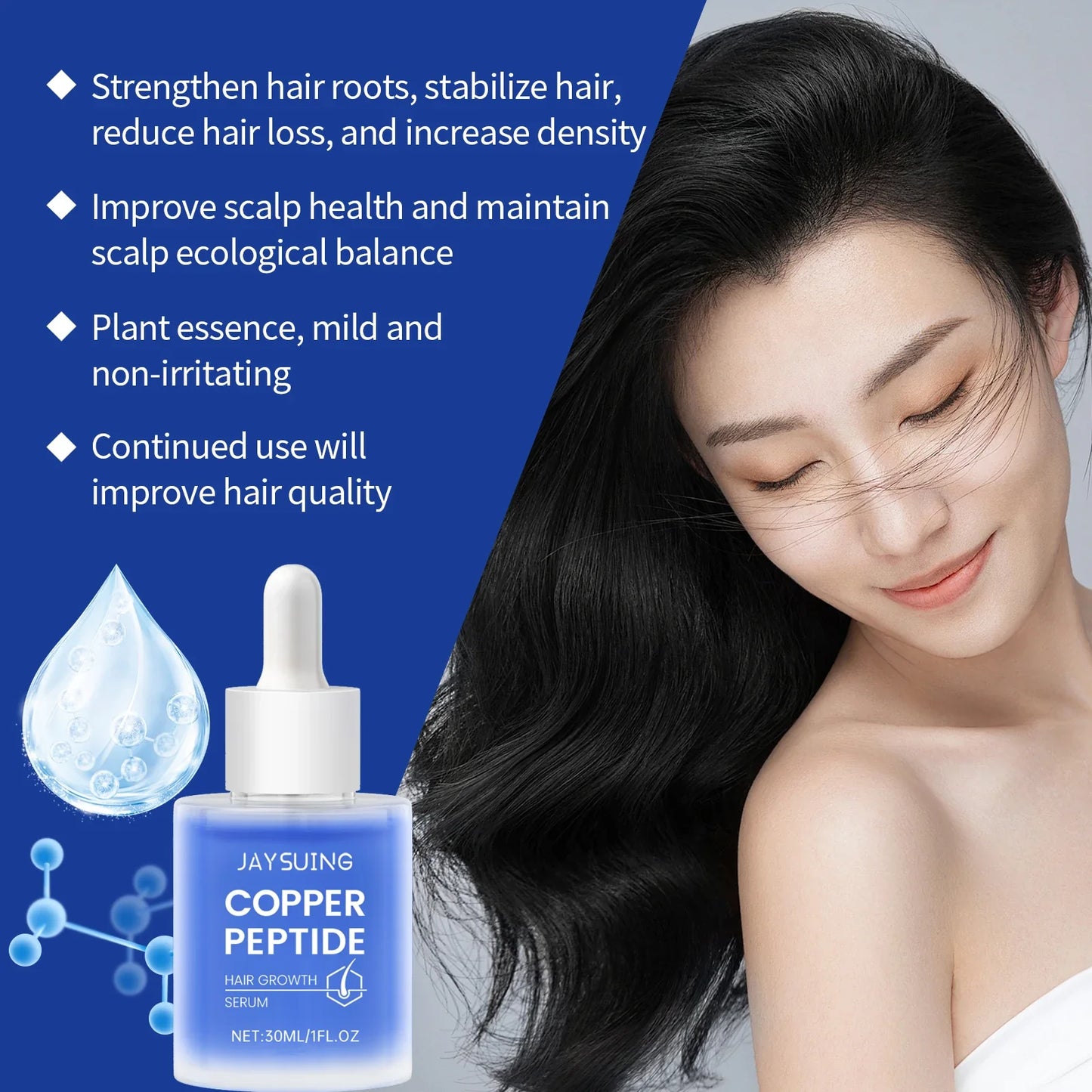 Copper Peptide Hair Growth Set – Shampoo, Serum, Spray & Oil