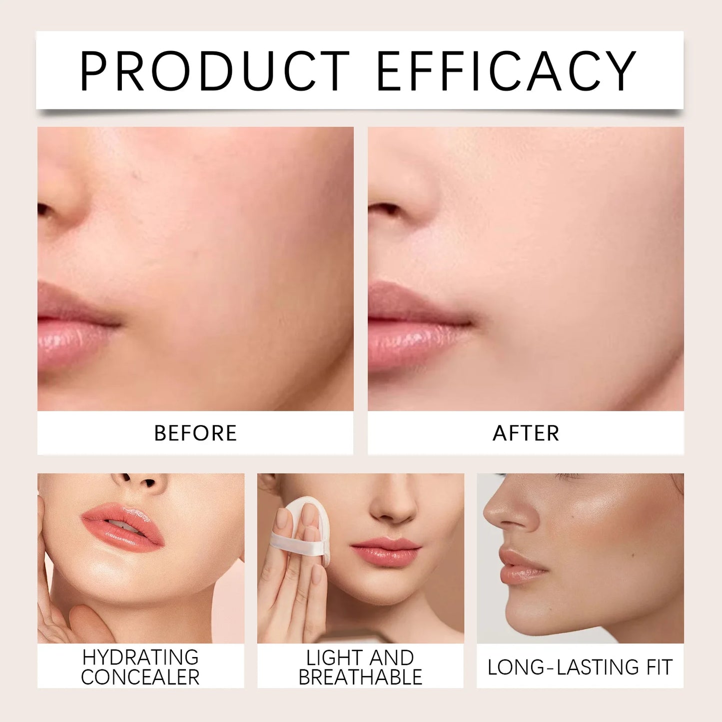 Lightweight Full Coverage Concealer – Dark Circles & Blemishes