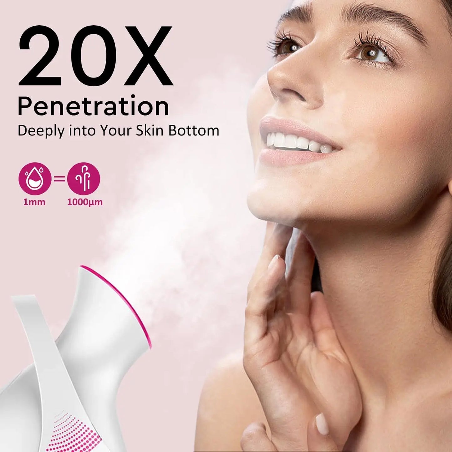 Facial Steamer - Nano Ionic Face Steamer Warm Mist Steamer for Home Sauna SPA, Humidifier for Face Steamer for Deep Cleaning Peaceful Pleasures Health and Wellness