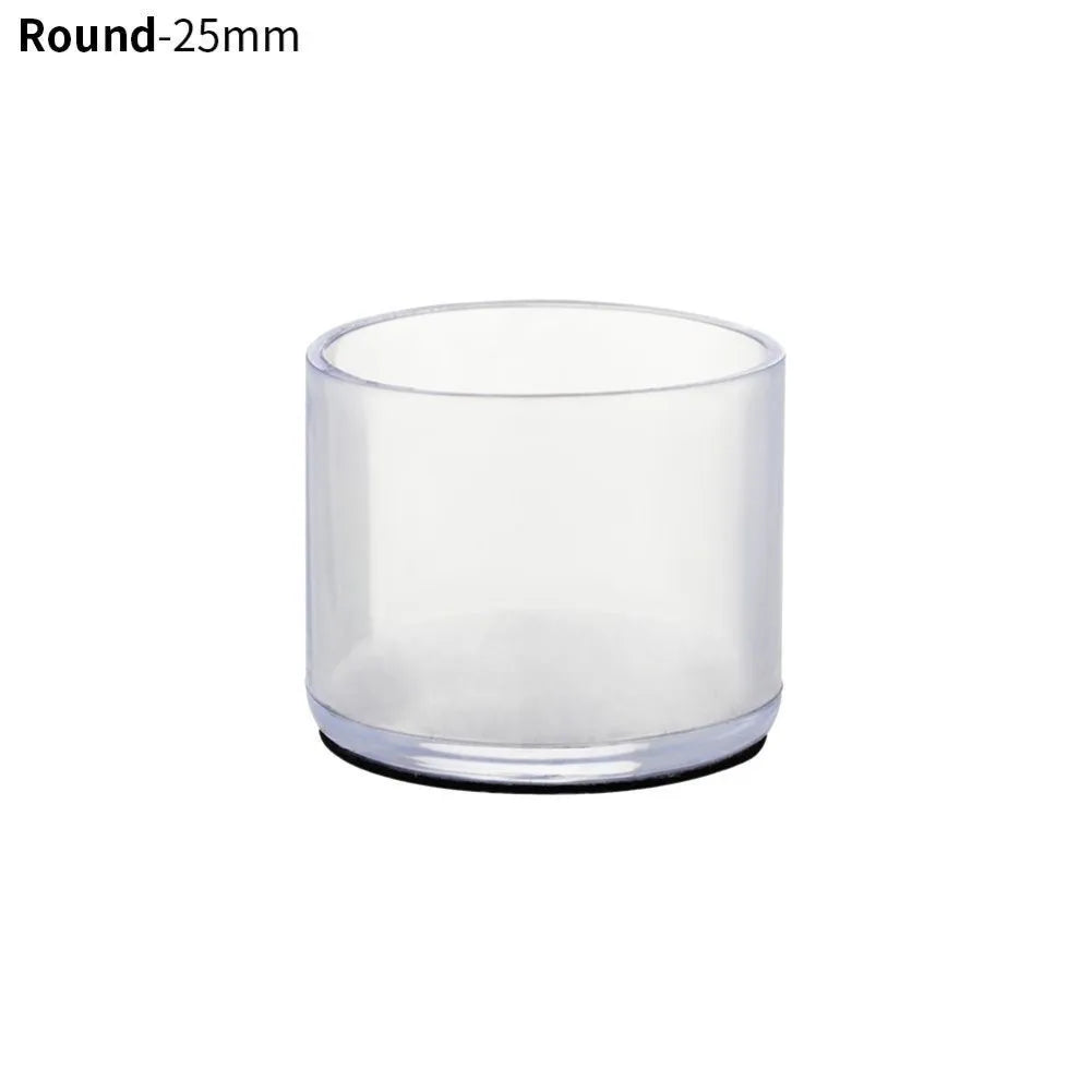 Furniture Leg Foot Protector Transparent White PVC Wear-resistant Cap
