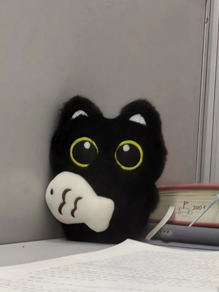 Dark Shadow Cat Plush Keychain | Soft Velvet Fur Key Ring Plush Keychain Peaceful Pleasures Health and Wellness
