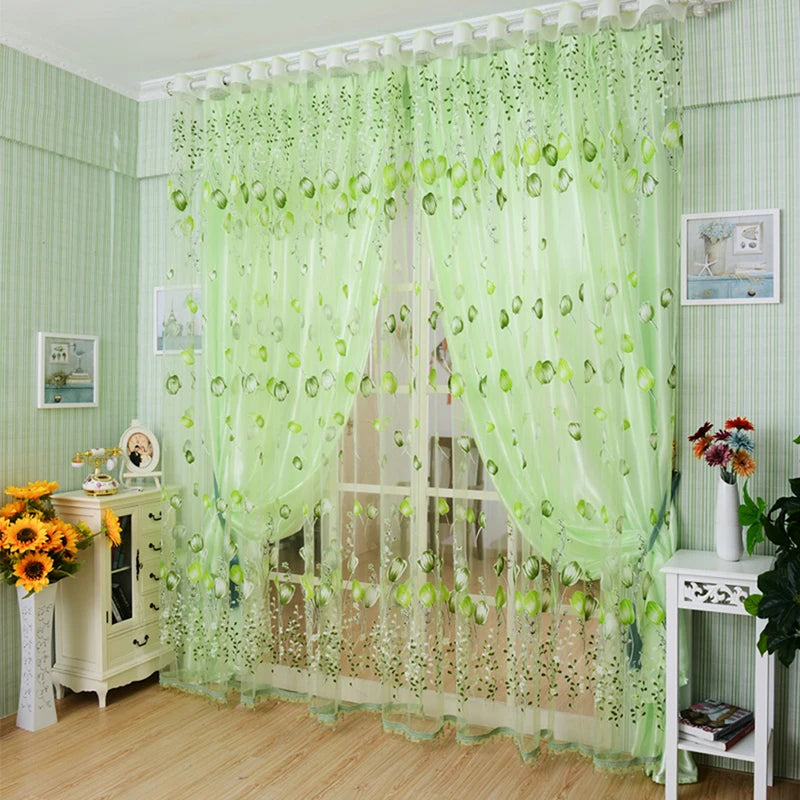 Tulle Curtains Modern Simplicity Living Room Children's Bedroom Kitchen Soft Comfortable Fabric Transmitting Window Curtains Peaceful Pleasures Health and Wellness