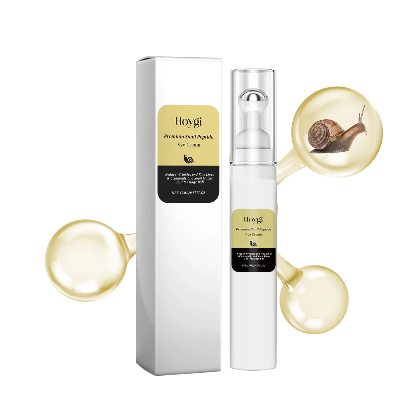 Snail Peptide Eye Cream Roller – Dark Circles & Puffiness