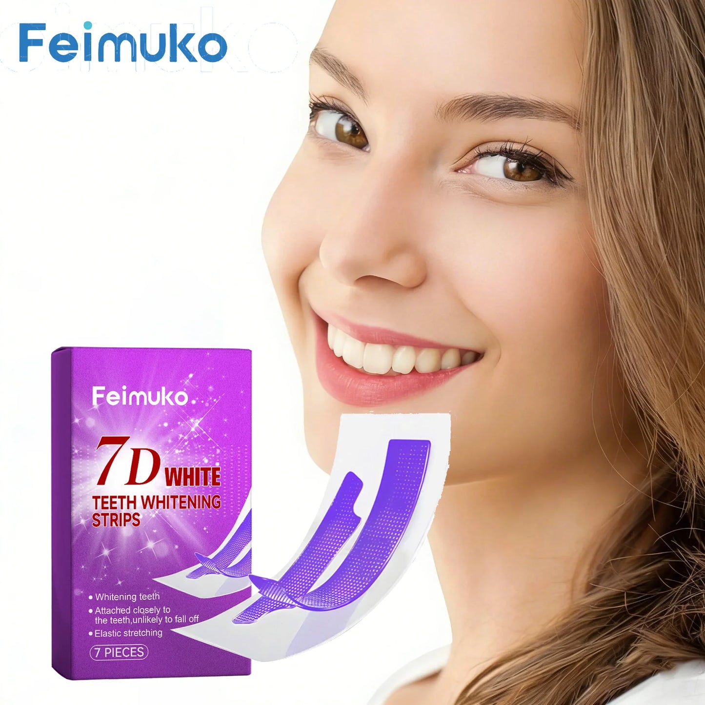 FEIMUKO 7D Teeth Whitening Strips – Sensitive Teeth, 7pc