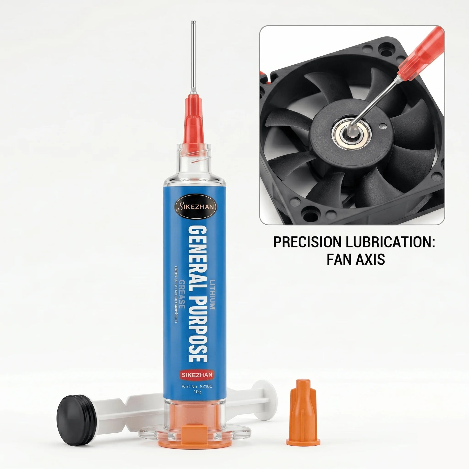 SIKEZHAN General purpose greases 10g Lithium Grease Syringe with Precision Blunt Needle for Mechanical & Electronic Maintenance Peaceful Pleasures Health and Wellness