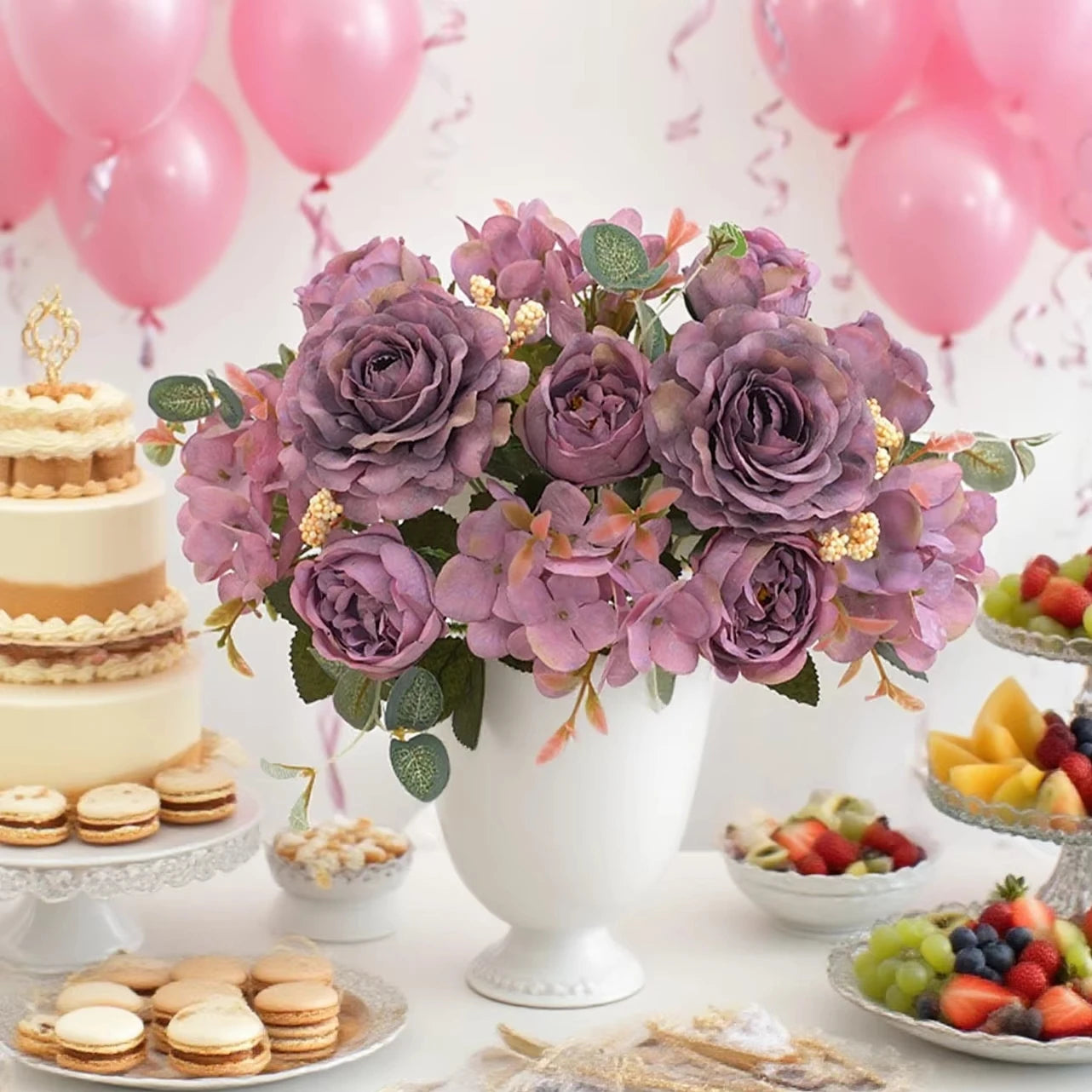 Silk Rose Artificial Flower Bouquet – Wedding & Home Décor