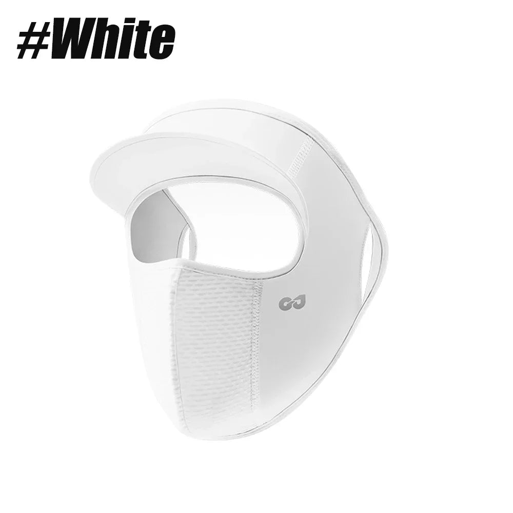 1PC UPF 50+ Full Face Sun Mask – Breathable UV Protection with Ponytail Hole, Lightweight & Cooling for Cycling, Hiking,Running Peaceful Pleasures Health and Wellness White-1PCS