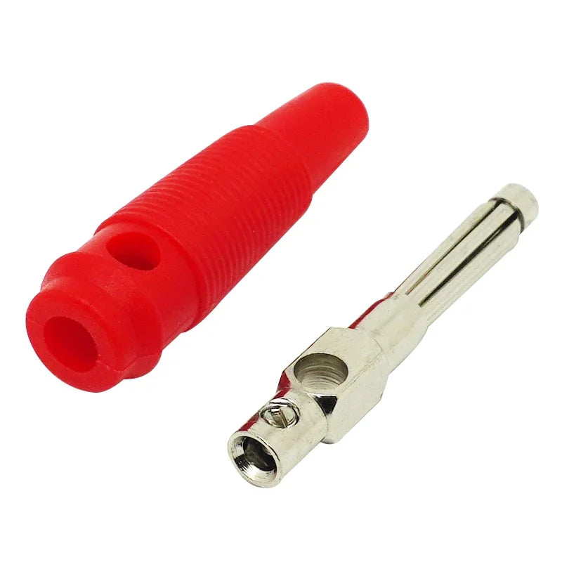 10Pcs 4mm Red and Black Solderless Side Stackable 32A Audio Banana Plug Leads Connector Peaceful Pleasures Health and Wellness Red 10Pcs