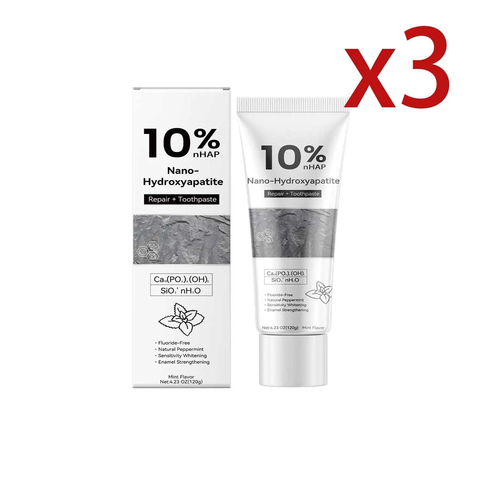Teeth Brighten Repairing Toothpaste Enhance Tooth Enamel Relieve Gum Discomfort Removing Dental Plaque Fresh Breath Toothpaste Peaceful Pleasures Health and Wellness 3x120g