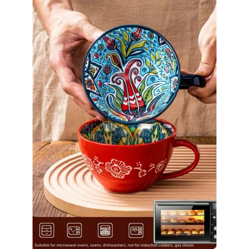 Bohemian Ceramic Coffee Mug 13.5 oz | Fun Gift Mug