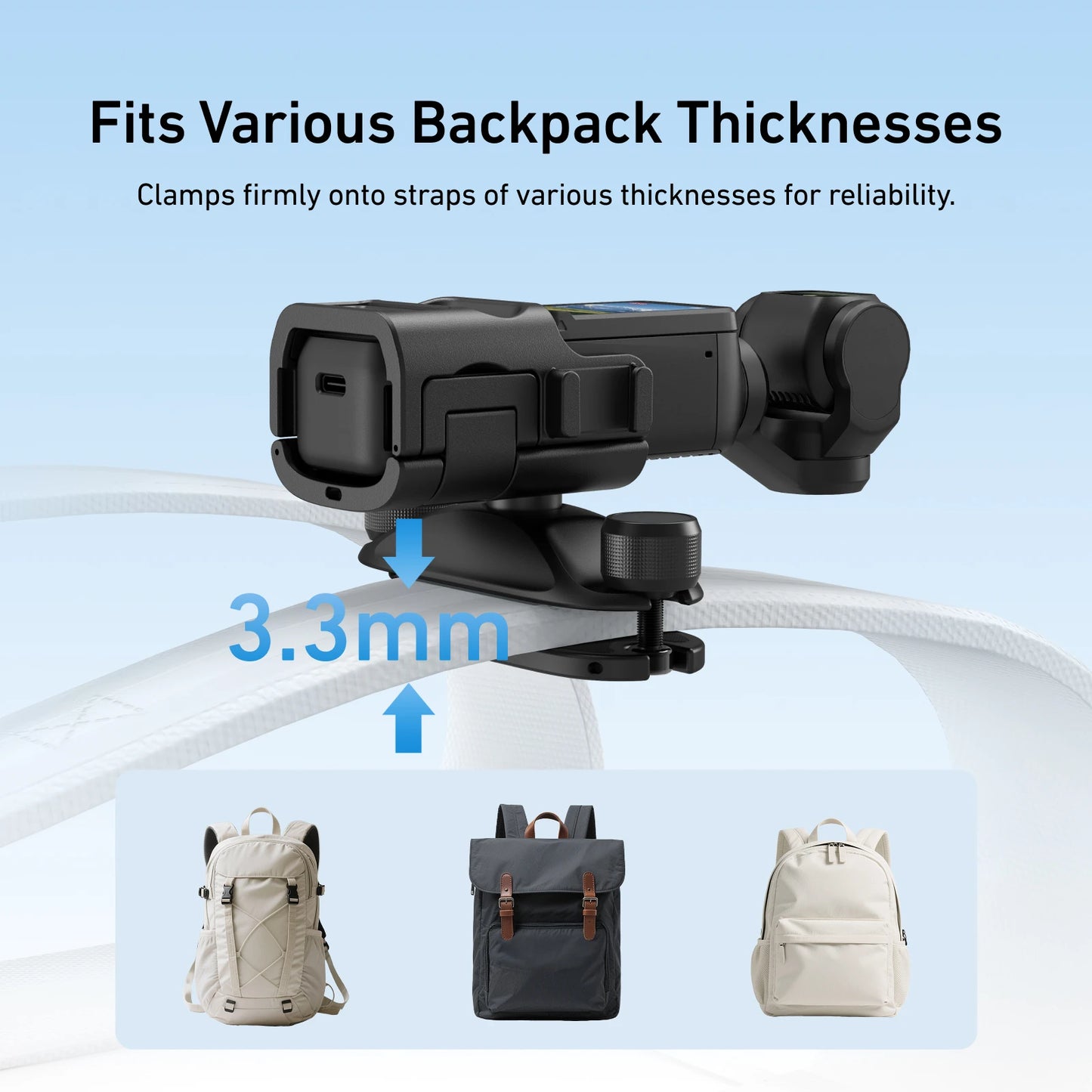 TELESIN Quick Release Backpack Mount For DJI Pocket 3 Camera Accessories Backpack Strap Clip Mount Holder For Pocket 3 Peaceful Pleasures Health and Wellness