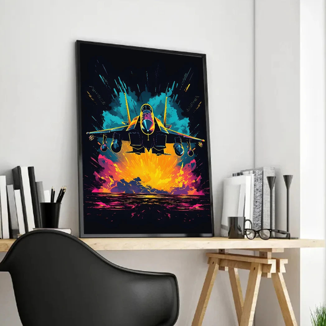 Neon Gaming Canvas Wall Art | Gamepad & Character Poster