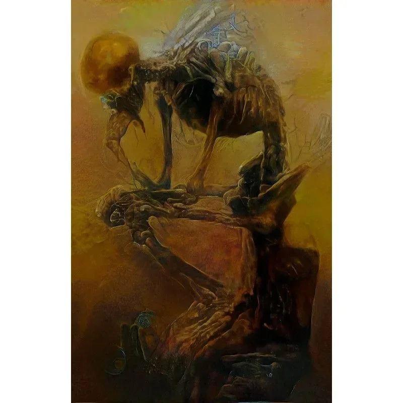 Zdzisław Beksiński Artwork Polish Surreal Dark Poster Prints Canvas Painting Gothic Wall Art for Living Room Home Decor Mural Peaceful Pleasures Health and Wellness 2 30x40cm Unframed