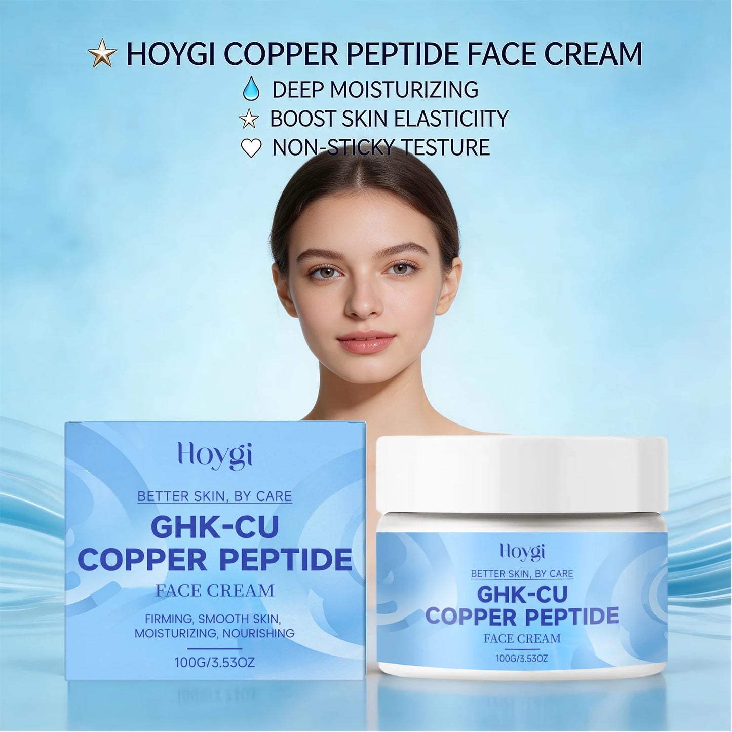 Copper Peptide Face Cream Firming Lifting Ghk-Cu Face Care Cream for Fine Lines Tightening Skin Enhance Elasticity Nourish Skin Peaceful Pleasures Health and Wellness