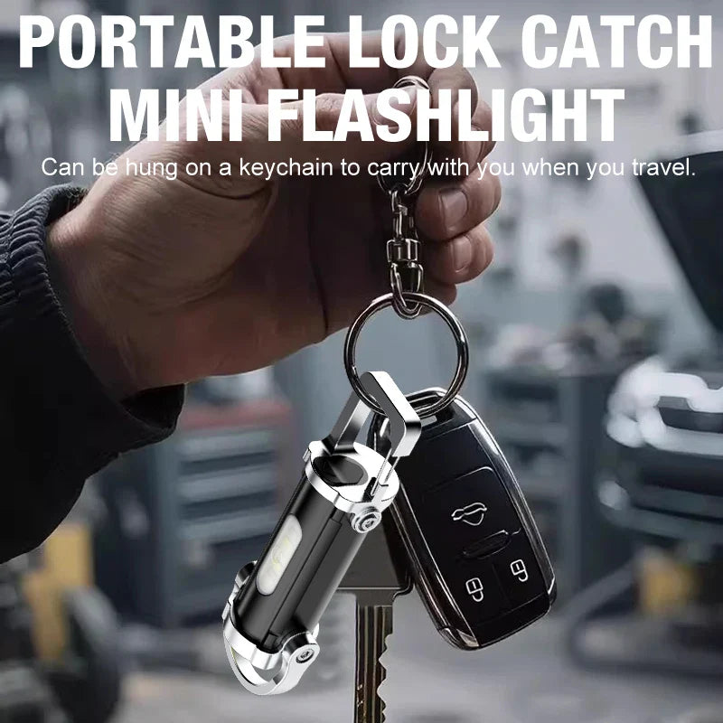 Mini Keychain Flashlight 300LM | 7 Modes, Waterproof, Type-C