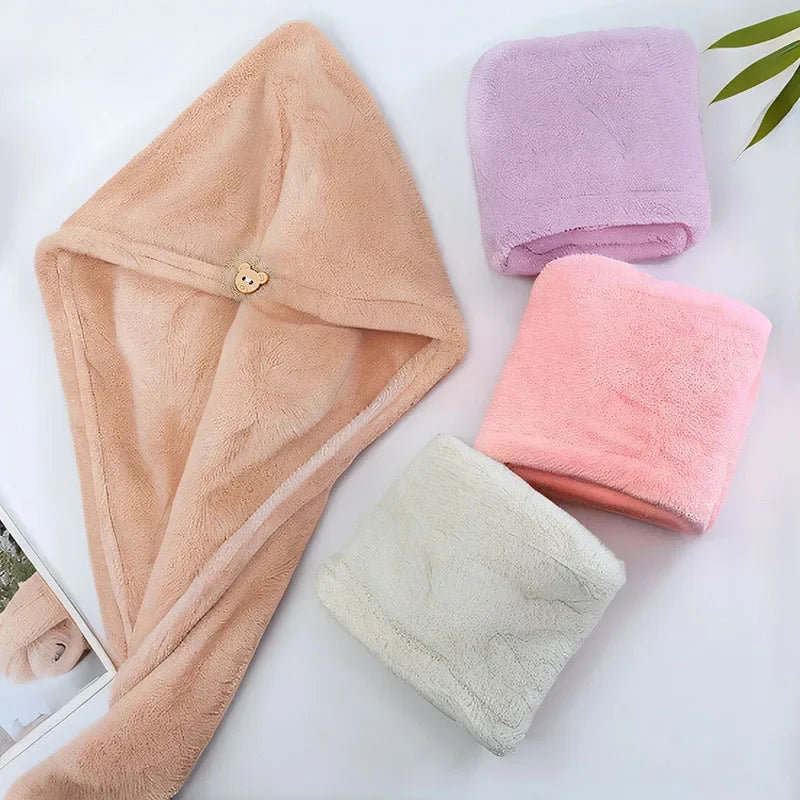 Satin Silk Bonnet & Quick-Dry Hair Towel Wrap for Women
