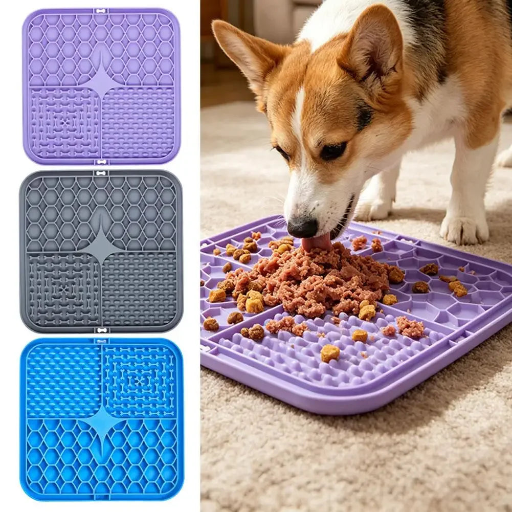 Silicone Pet Slow Feeding Mat With Suction Cups Dog Licking Plate Slow Feeding Mat Fun Feeding Tool Prevent Fast Eating Supplies Peaceful Pleasures Health and Wellness