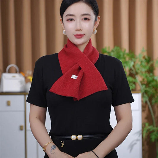 Women's Winter Knit Crossover Scarf – Warm Neck Collar Winter Knit Scarf Oasis Select