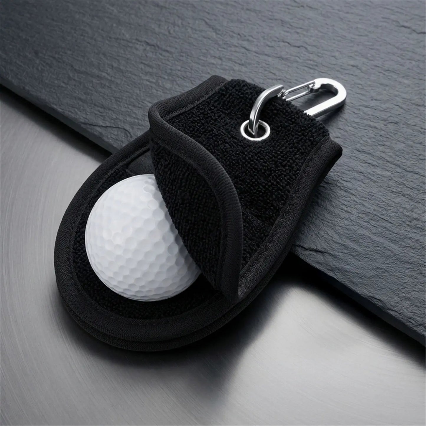 Golf Ball Cleaning Towel Portable Double Sided Design With Adjustable Hook For Waist Attachment Peaceful Pleasures Health and Wellness