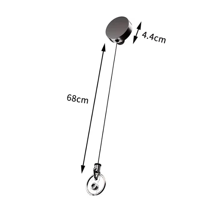 Retractable Metal Wire Keychain Pull Badge Reel ID Lanyard Name Tag Card Badge Holder Reels Recoil Chain Clips Outdoor Key Ring Peaceful Pleasures Health and Wellness 1pc