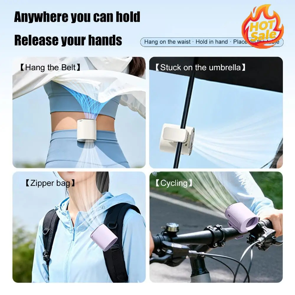 USB Car Clip Cooling Fan 360° 199 Speeds LED Display