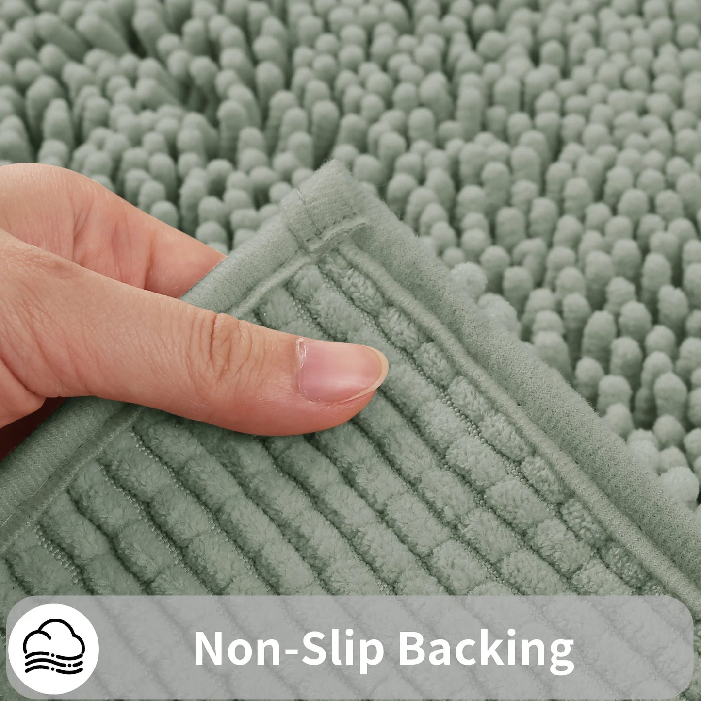 Luxury Chenille Toilet Rugs U-Shaped 50X50cm Soft Absorbent Non-Slip Contour Bathroom Rugs Machine Washable Contoured Bath Mats Peaceful Pleasures Health and Wellness