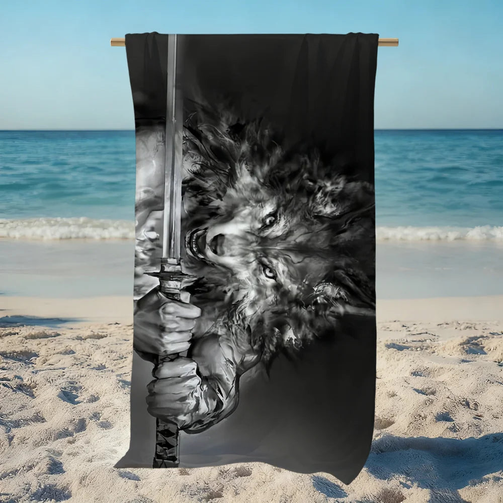 Wolfman Quick-Dry Beach Towel | Soft, Lightweight & Absorbent Quick-Dry Beach Towel Peaceful Pleasures Health and Wellness