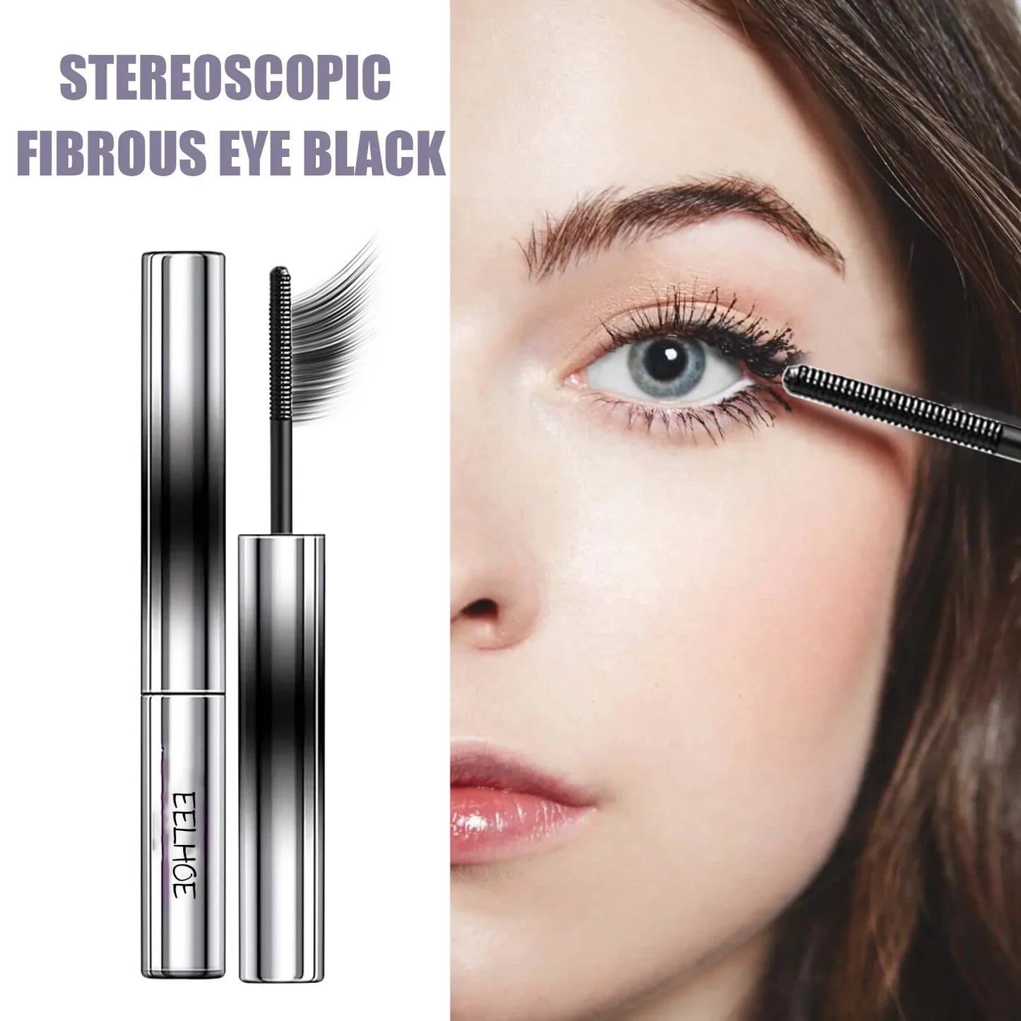 EELHOE Silk Fiber Mascara – Curling, Lengthening, Waterproof 4g