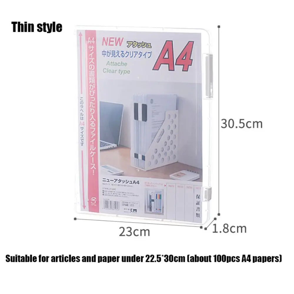 Document Case Transparent A4 File Box Portable Simple a5 Organize The Box Durable Folder a4 File Storage Box Desk Organization Peaceful Pleasures Health and Wellness Thin-A4