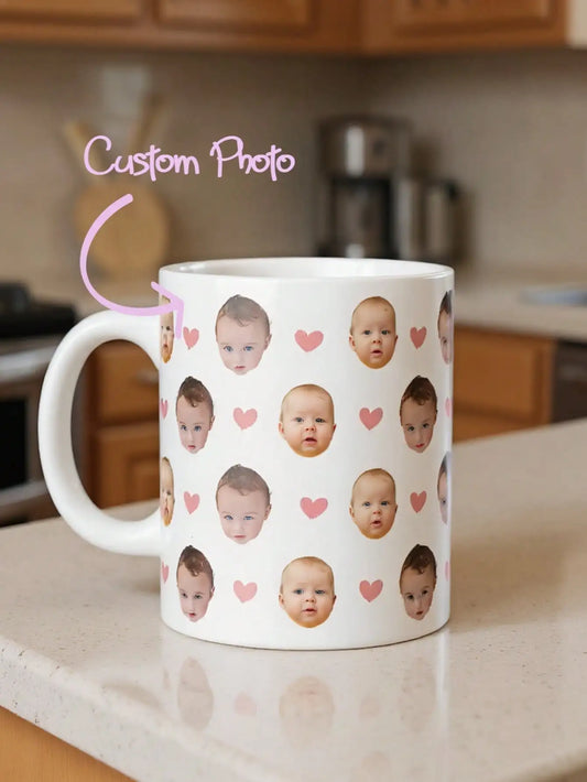 Custom Face Mug Personalized Photo Coffee Mug Personalized Photo Anniversary Mug Graduation Gift Mothers Day Gift Peaceful Pleasures Health and Wellness Pink love style 11oz