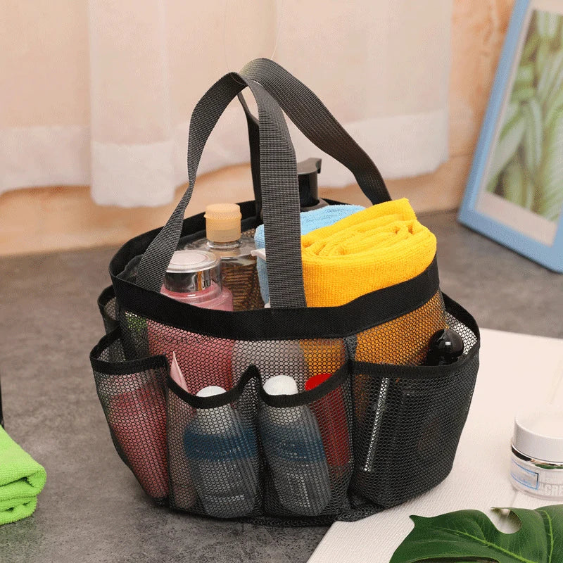 Portable Mesh Shower Caddy Tote Beach Bag Travel Storage Wash Bag Swimming Bath Bag Suitable for Outdoor Camping Quick Dry Tote Peaceful Pleasures Health and Wellness