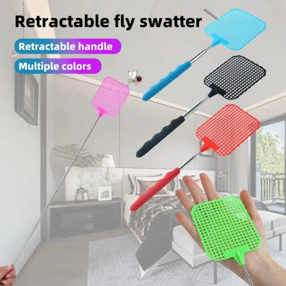 Fly Swatters Telescopic Extendable Prevent Pest Mosquito Garden Adjustable Flapper Trap Retractable Tool Swatter Supplies Peaceful Pleasures Health and Wellness