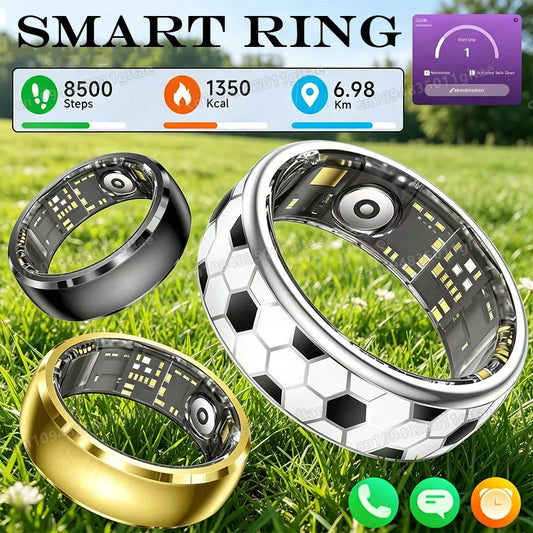 2026 Stainless Steel Smart Ring2026 Information Vibration Reminder Hand Gestures Control Heart Rate Health Monitoring Smartring Peaceful Pleasures Health and Wellness