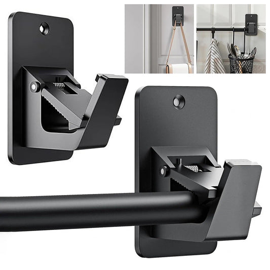 2/4pcs Curtain Rods Nail-Free Adjustables Curtain Rod Hooks No Drill Curtain Rod Brackets Self Adhesive Curtain Rod Holders Peaceful Pleasures Health and Wellness