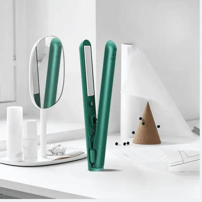 2-in-1 Mini Curling Iron & Straightener | Portable Travel