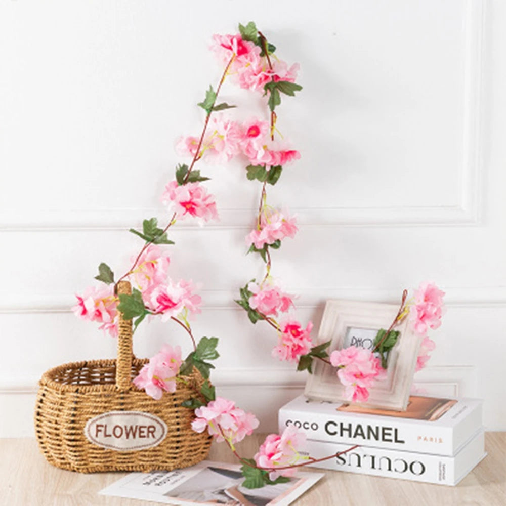 220cm Artificial Cherry Blossom Vine – Wedding & Home Decor