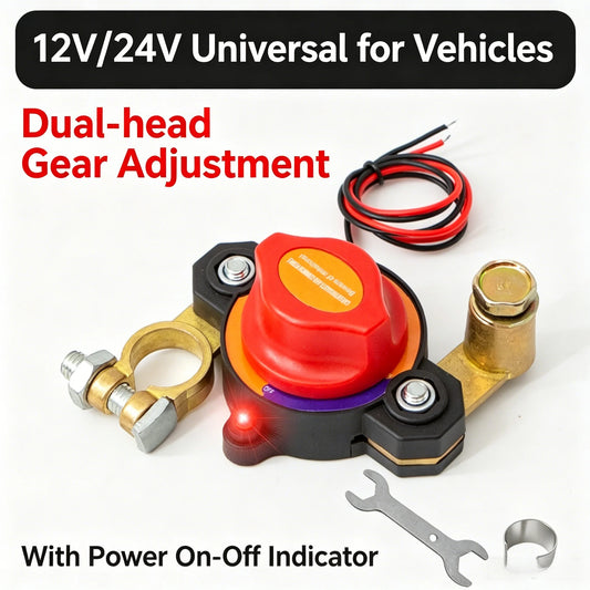 Car Battery Disconnect Switch LED Voltage Display 12/24V Battery Disconnect Switch Peaceful Pleasures Health and Wellness