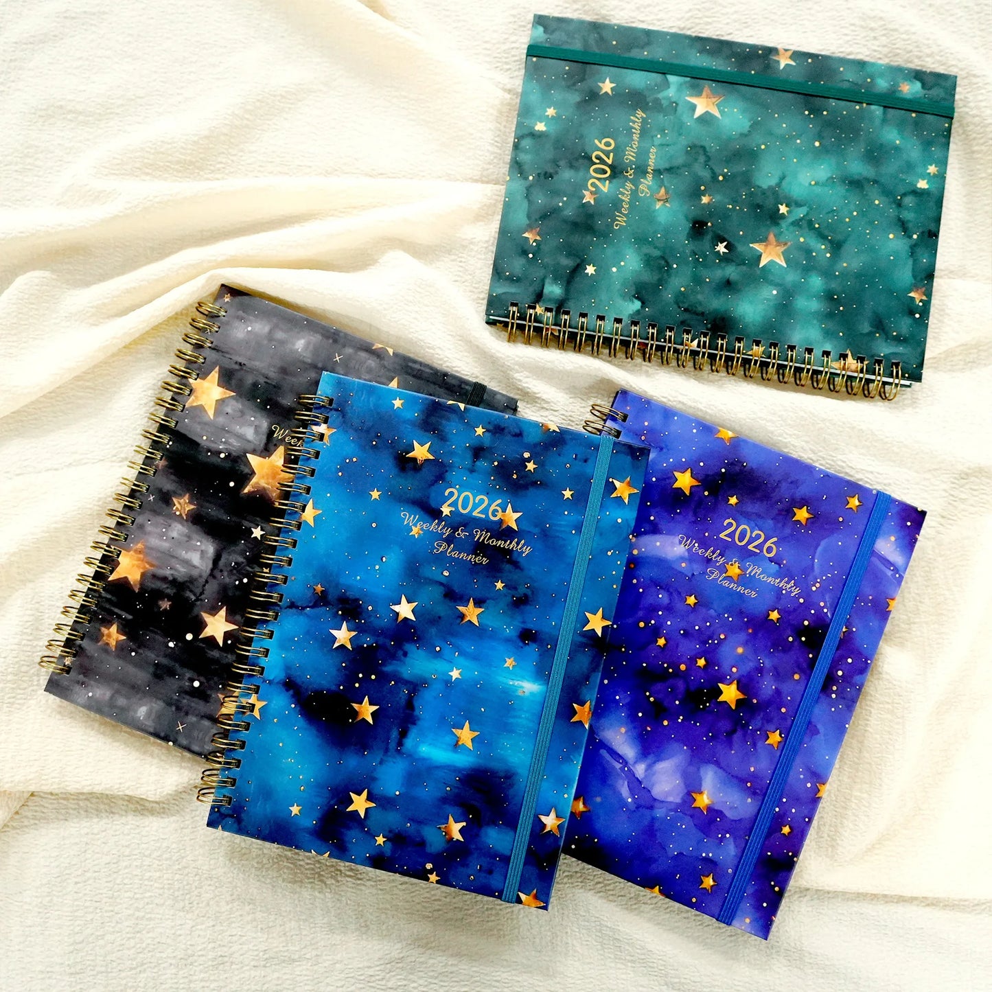 A diary book themed around 2026, featuring elastic bands. It’s perfect for weekly planning, birthday, Christmas, and New Year gi Peaceful Pleasures Health and Wellness