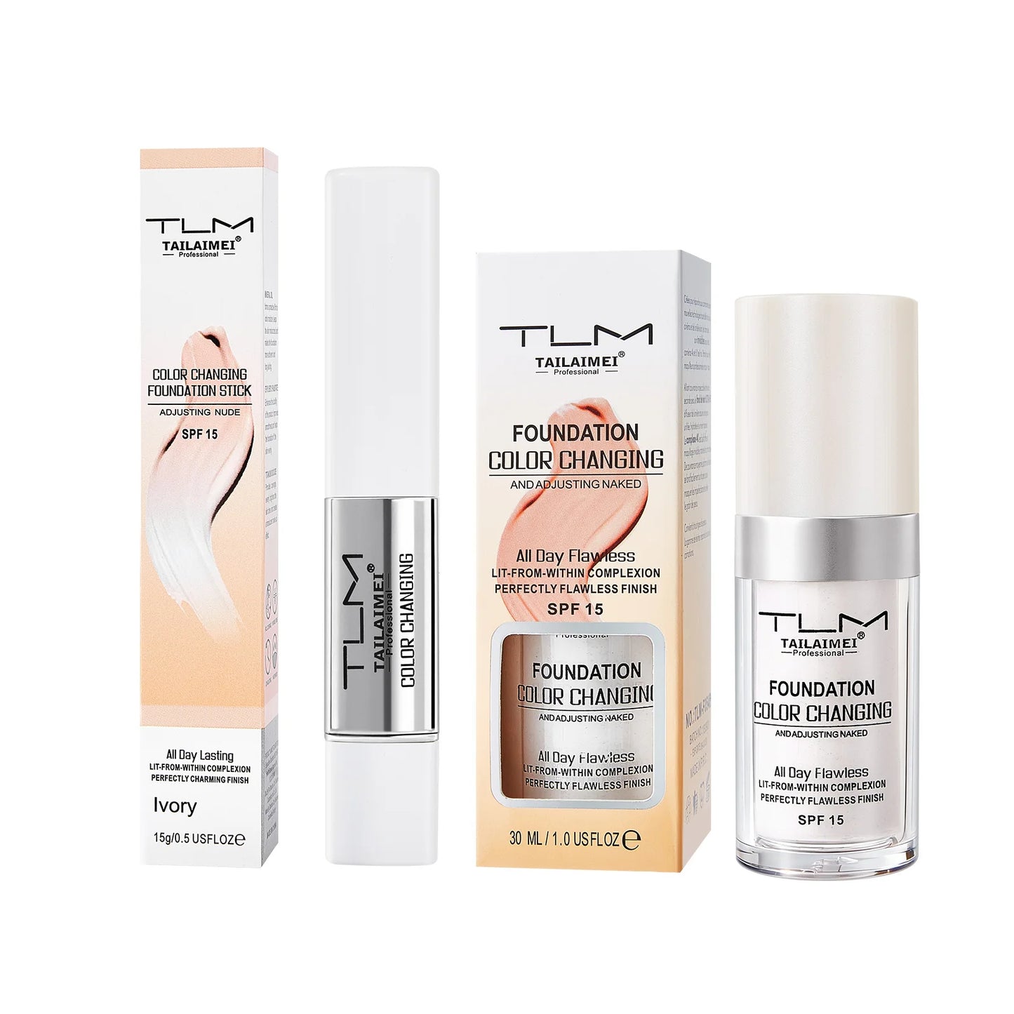 Color Changing Foundation Stick SPF 15 for Flawless Skin