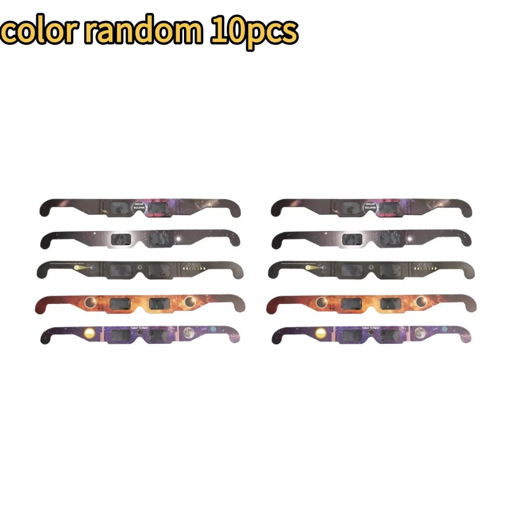 Solar Eclipse Glasses for Safe Viewing Experience Peaceful Pleasures Health and Wellness random 10pcs