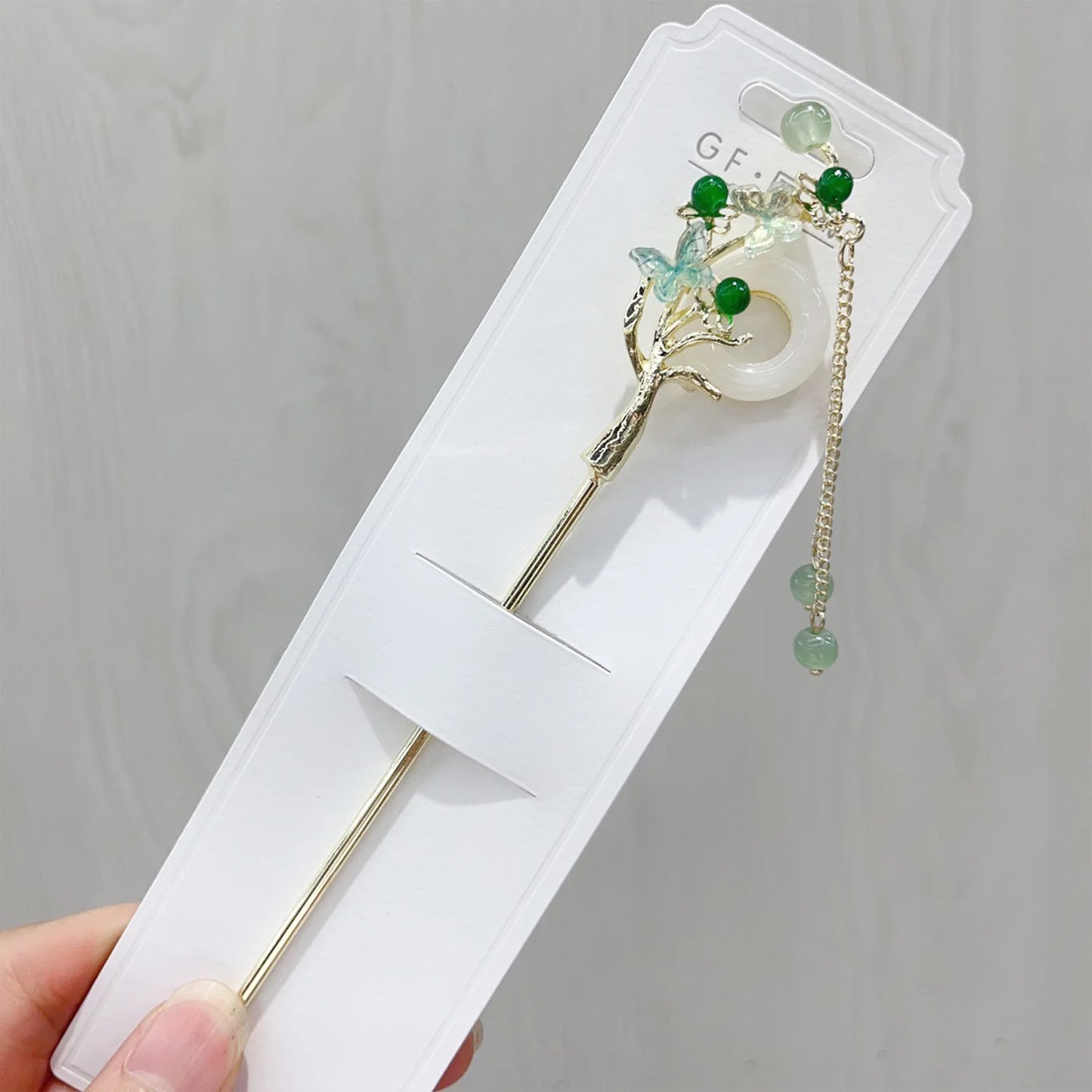 Chinese Style Hair Stick with Flower Decor Retro Floral Design Headwear with Tassel for Friends Girlfriend Wife Novel Gift Peaceful Pleasures Health and Wellness Model 3